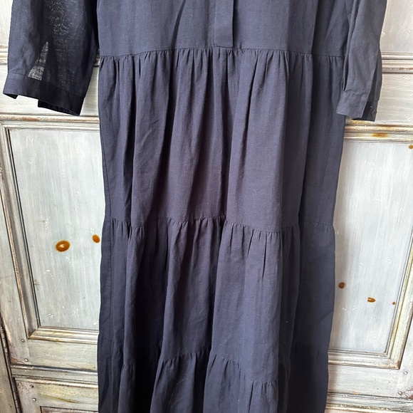 Jenni Kayne James Maxi Tiered Dress sz XS Cotton Linen Blend Navy - Picture 8 of 12